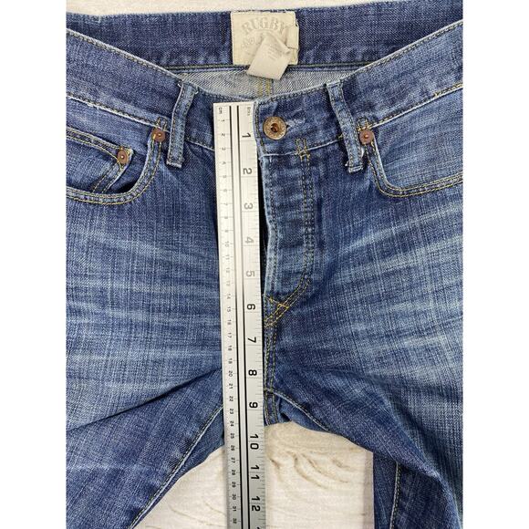 Rugby by Ralph Lauren Jeans Womens 26 Blue Boyfriend Distressed Button Fly - Picture 7 of 13